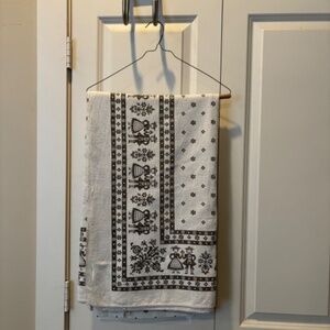 Vintage Large Heavy Linen Cotton Tablecloth Kolf Austria